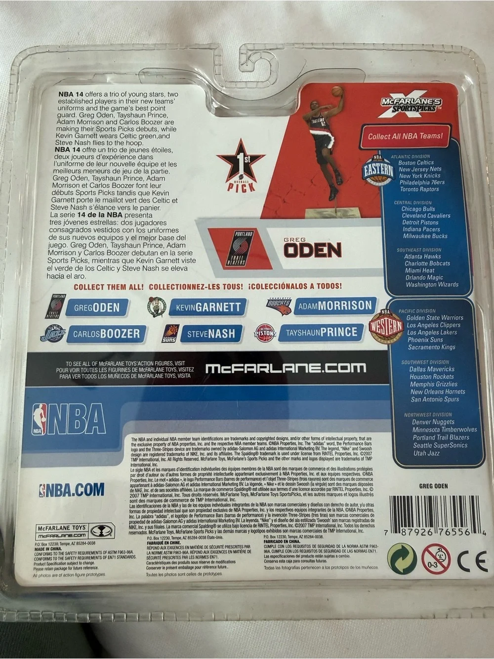 NBA Greg Oden Packaging Backer Card - Black Red White